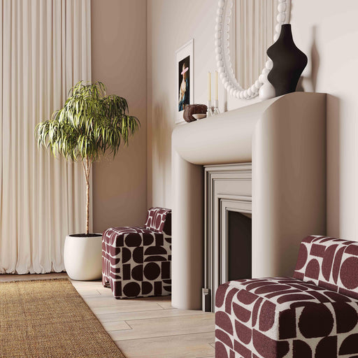 Pippa Geometric Performance Jacquard Weave Accent Stool - Dream Home Furniture & Mattress (Waite Park, MN)