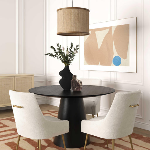 Sahara 41" Black Oak Round Dining Table - Dream Home Furniture & Mattress (Waite Park, MN)