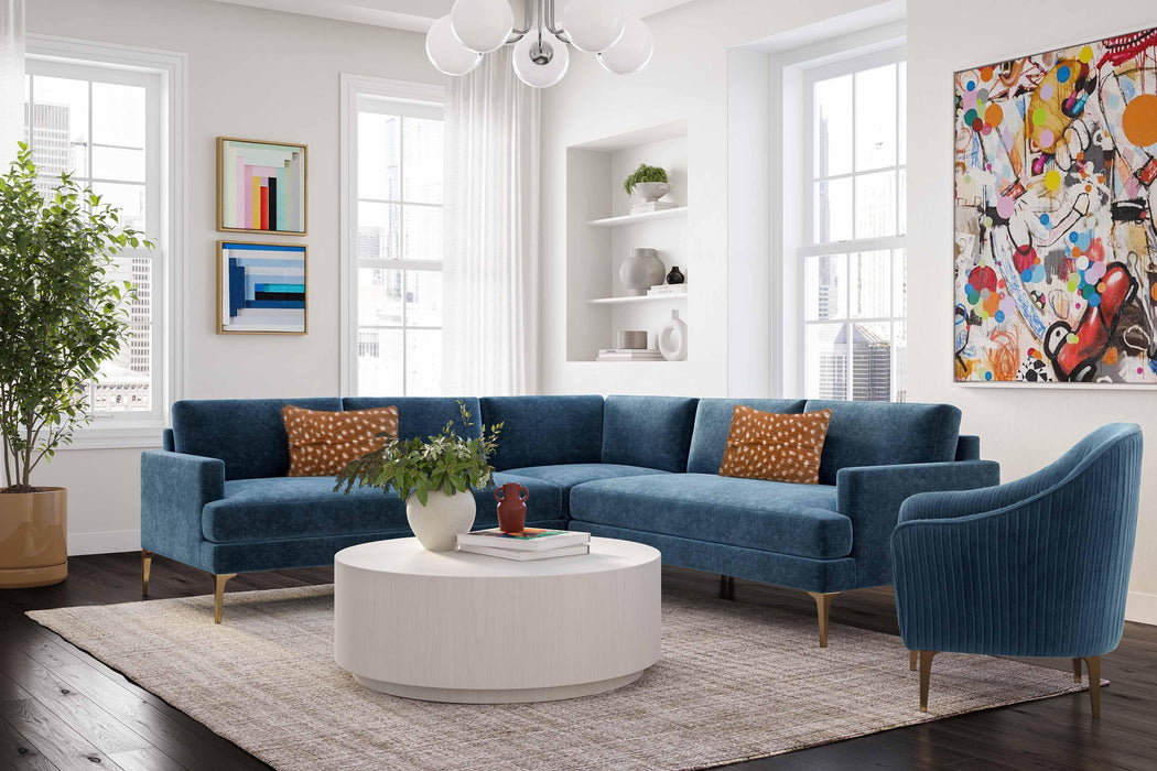 Serena 3-Piece Performance Velvet L-Sectional