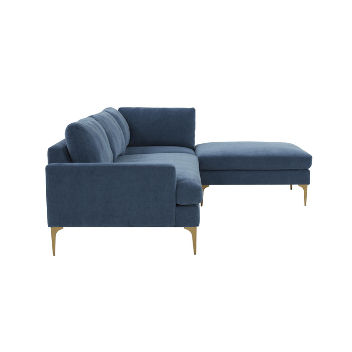 Serena 3-Piece Performance Velvet Chaise Sectional