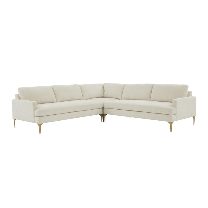 Serena 3-Piece Performance Velvet L-Sectional