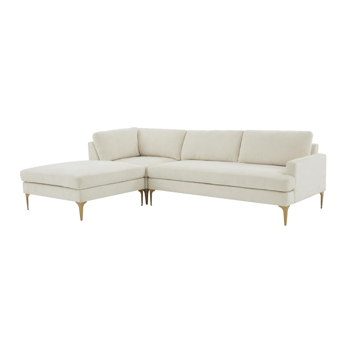 Serena 3-Piece Performance Velvet Chaise Sectional