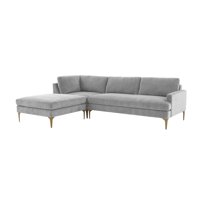 Serena 3-Piece Performance Velvet Chaise Sectional
