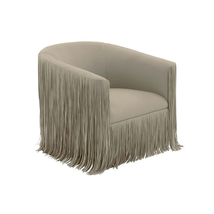 Shag Me Performance Vegan Leather Swivel Accent Chair