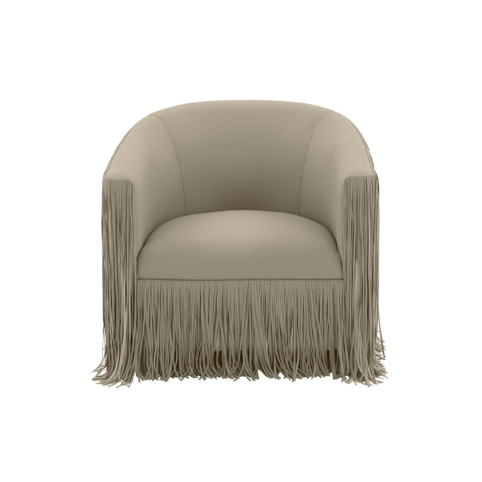 Shag Me Performance Vegan Leather Swivel Accent Chair