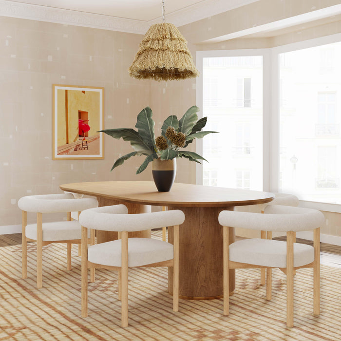 Brandy 95" Natural Ash Wood Oval Dining Table - Dream Home Furniture & Mattress (Waite Park, MN)