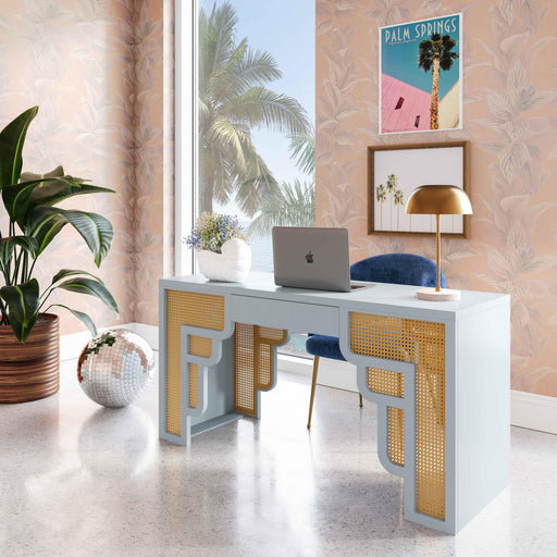 Suzie 62" Rattan Executive Desk With Drawer - Dream Home Furniture & Mattress (Waite Park, MN)