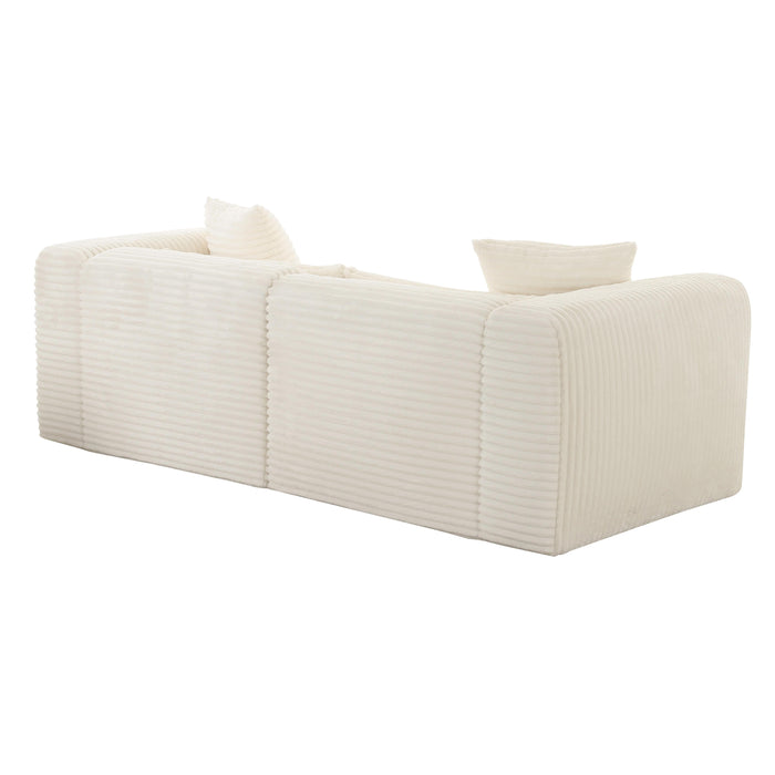 Tarra 86" Fluffy Oversized Performance Corduroy Modular Loveseat