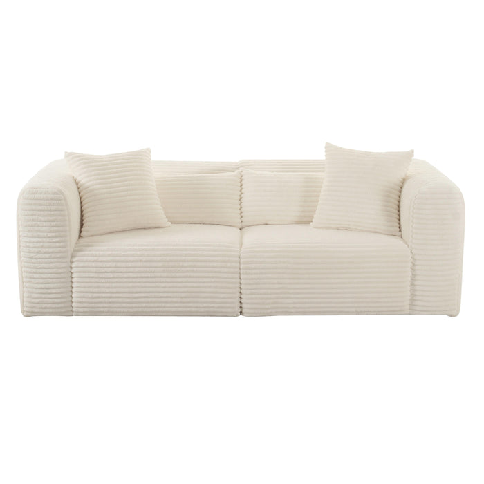 Tarra 86" Fluffy Oversized Performance Corduroy Modular Loveseat