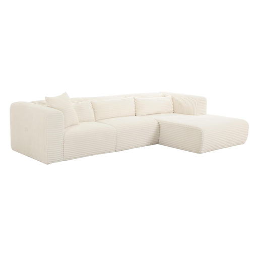 Tarra 3-Piece Fluffy Oversized Performance Corduroy Modular L-Shaped Sectional - Dream Home Furniture & Mattress (Waite Park, MN)