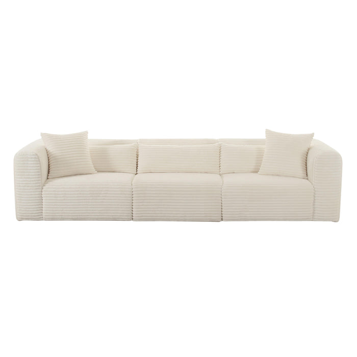 Tarra 118" Fluffy Oversized Performance Corduroy Modular Sofa