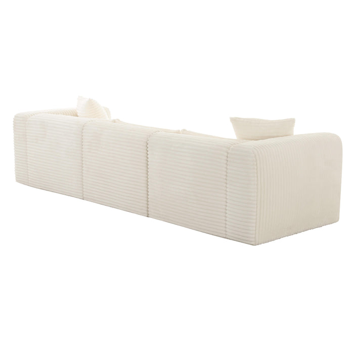 Tarra 118" Fluffy Oversized Performance Corduroy Modular Sofa