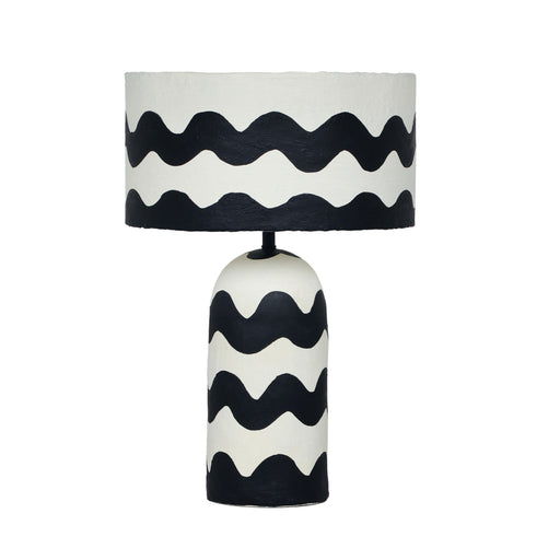 Tropea Black Waves Papier Mache Table Lamp - Dream Home Furniture & Mattress (Waite Park, MN)