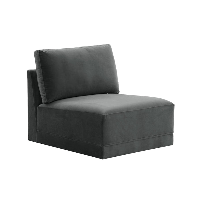 Willow Performance Velvet Modular Armless Chair