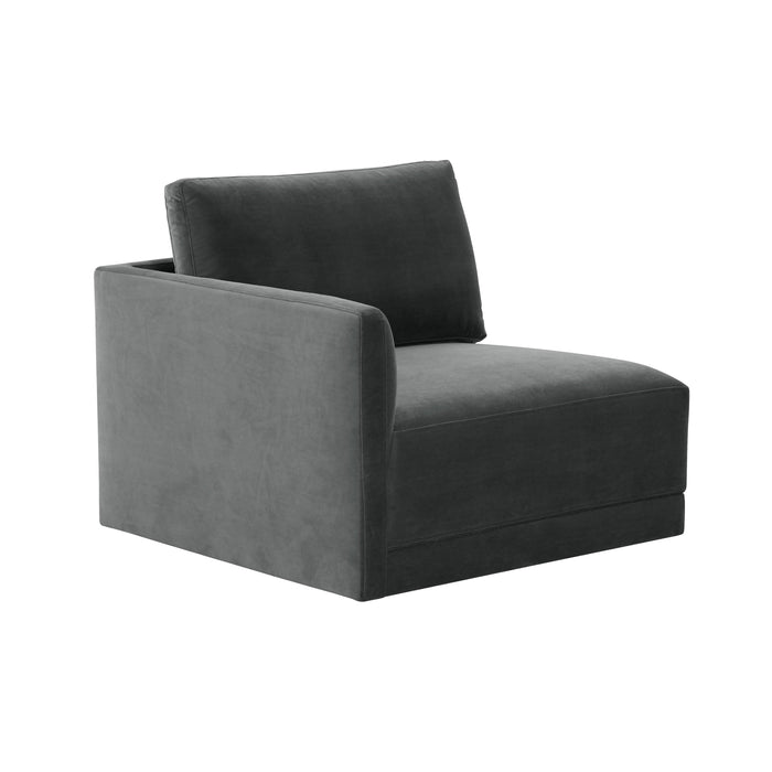 Willow Performance Velvet Modular LAF Corner Chair