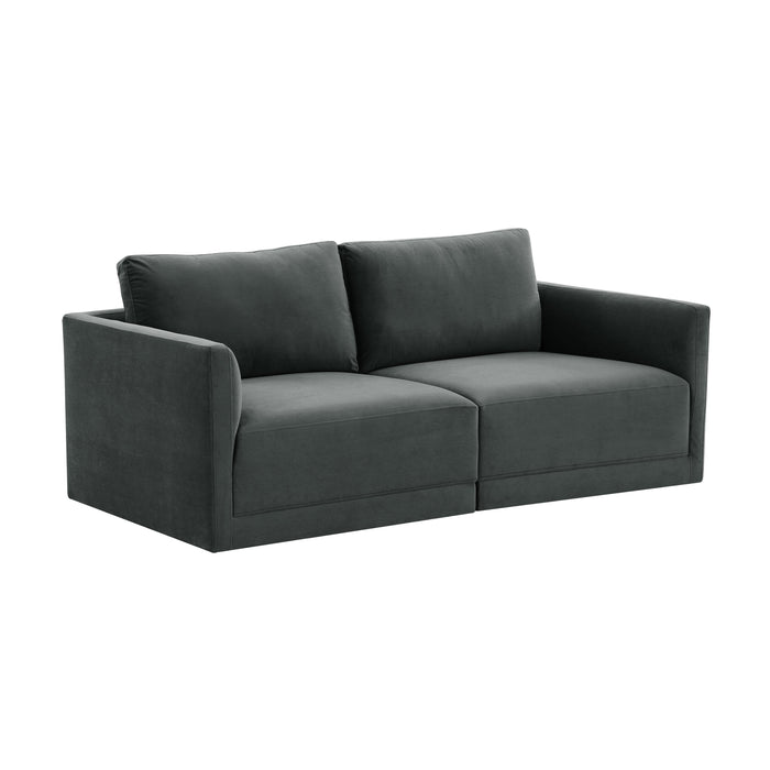 Willow 74" Performance Velvet Modular Loveseat