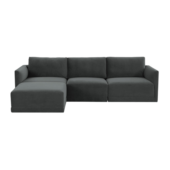 Willow 4-Piece Performance Velvet Modular Sectional