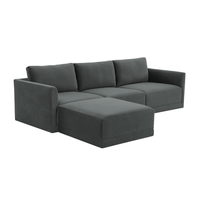 Willow 4-Piece Performance Velvet Modular Sectional