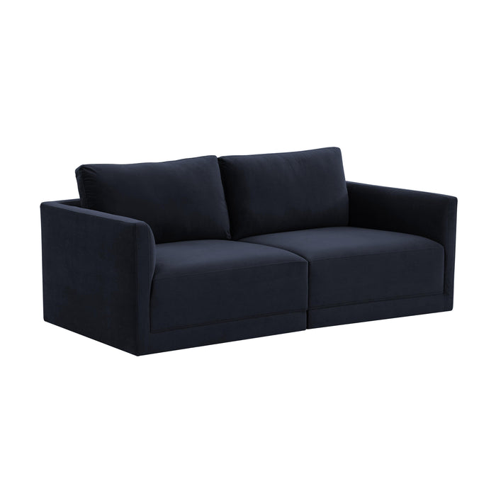 Willow 74" Performance Velvet Modular Loveseat - Dream Home Furniture & Mattress (Waite Park, MN)