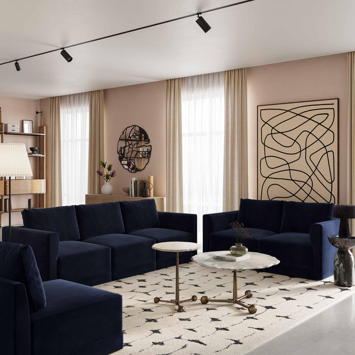 Willow 74" Performance Velvet Modular Loveseat - Dream Home Furniture & Mattress (Waite Park, MN)