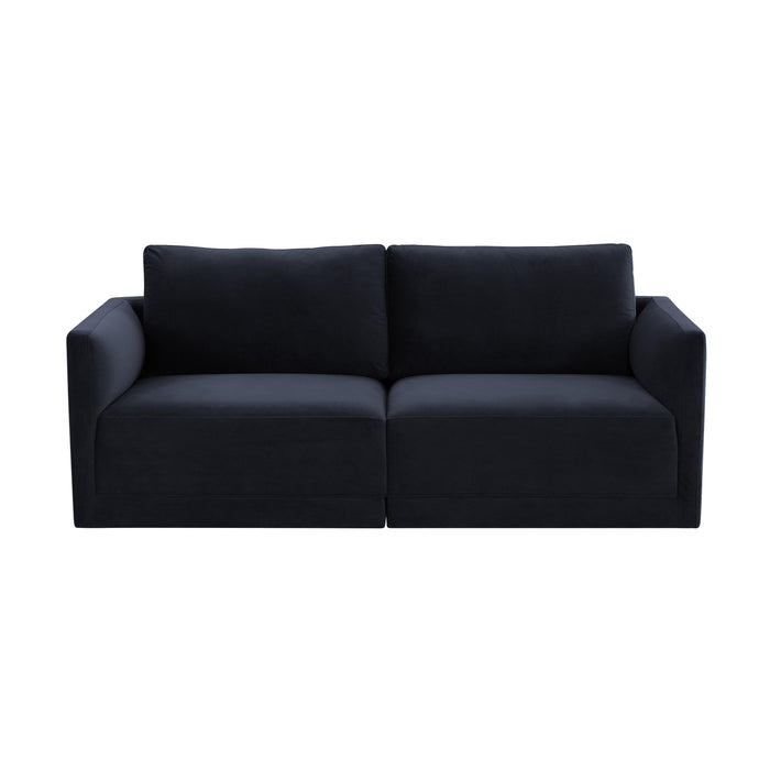 Willow 74" Performance Velvet Modular Loveseat - Dream Home Furniture & Mattress (Waite Park, MN)