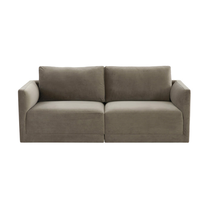 Willow 74" Performance Velvet Modular Loveseat - Dream Home Furniture & Mattress (Waite Park, MN)