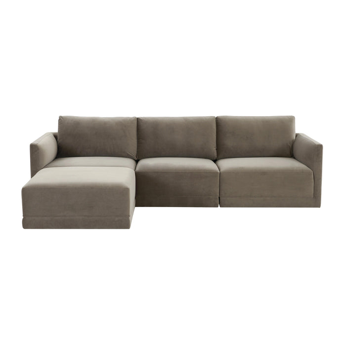 Willow 4-Piece Performance Velvet Modular Sectional - Dream Home Furniture & Mattress (Waite Park, MN)