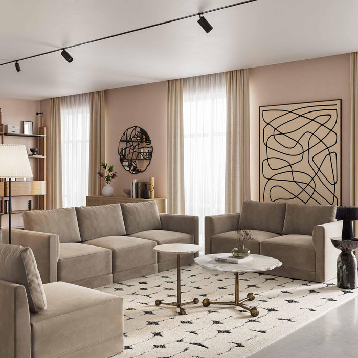 Willow 74" Performance Velvet Modular Loveseat - Dream Home Furniture & Mattress (Waite Park, MN)