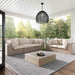 Cali 39" Natural Wicker Outdoor Ottoman / Coffee Table - Dream Home Furniture & Mattress (Waite Park, MN)