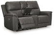 Bleckley Power Reclining Loveseat with Console - Dream Home Furniture & Mattress (Waite Park, MN)