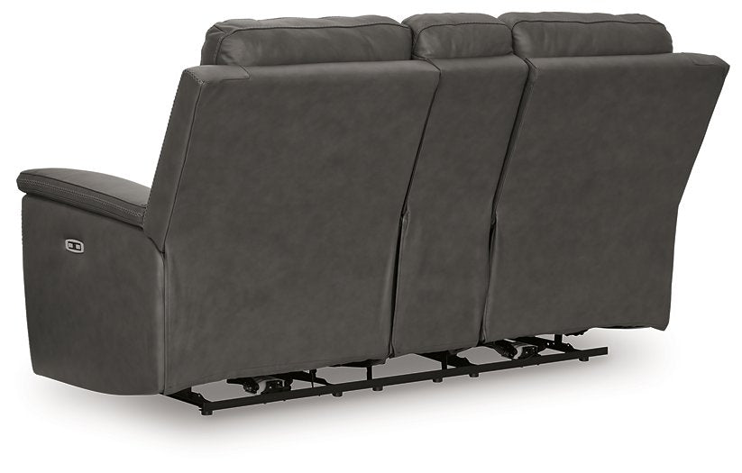 Bleckley Power Reclining Loveseat with Console - Dream Home Furniture & Mattress (Waite Park, MN)