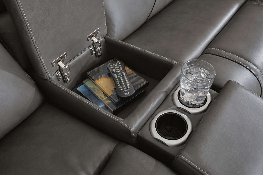 5Z - Pittson Power Reclining Sectional - Dream Home Furniture & Mattress (Waite Park, MN)