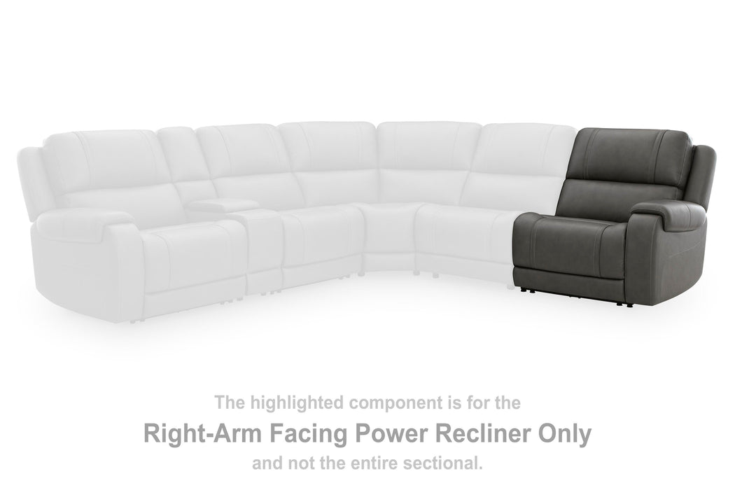 5Z - Pittson Power Reclining Sectional - Dream Home Furniture & Mattress (Waite Park, MN)