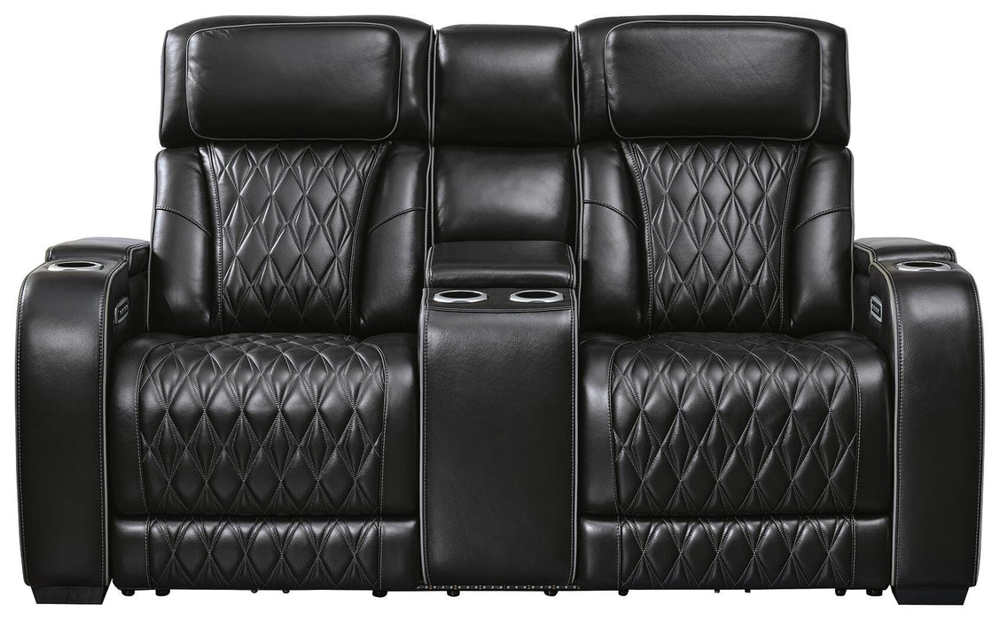 Boyington Power Reclining Loveseat with Console - Dream Home Furniture & Mattress (Waite Park, MN)