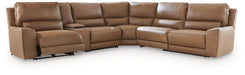 DeepWakes Reclining Sectional with Storage Console - Dream Home Furniture & Mattress (Waite Park, MN)