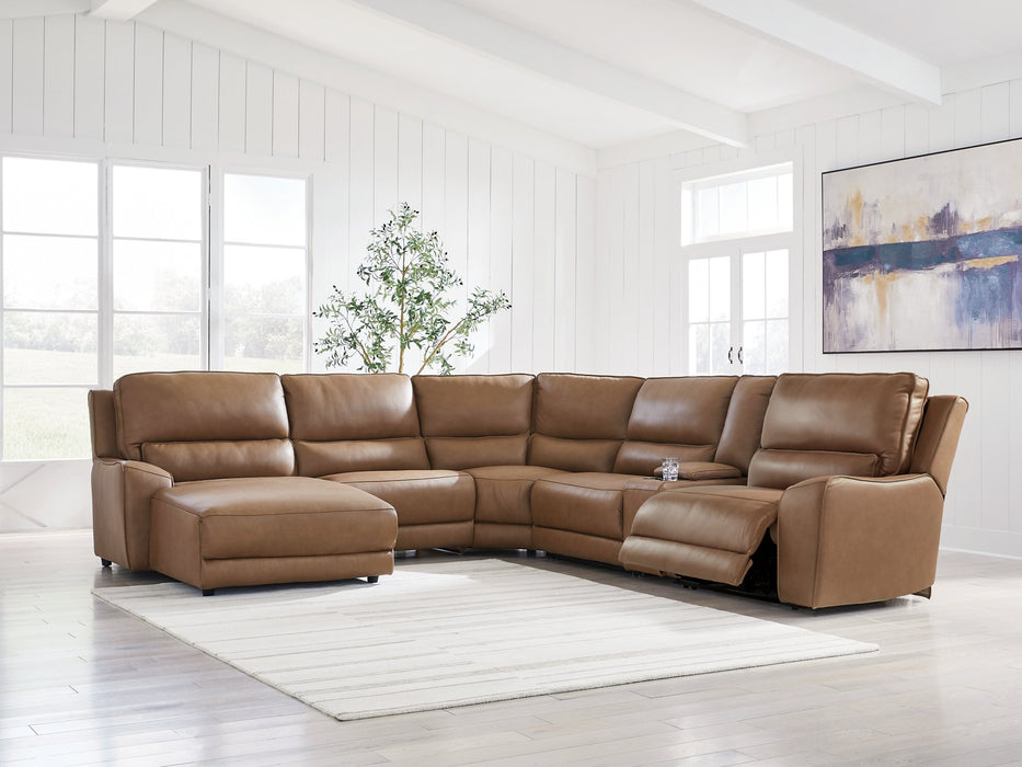 DeepWakes Power Reclining Sectional with Chaise - Dream Home Furniture & Mattress (Waite Park, MN)