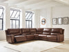 DeepWakes Reclining Sectional with Storage Console - Dream Home Furniture & Mattress (Waite Park, MN)