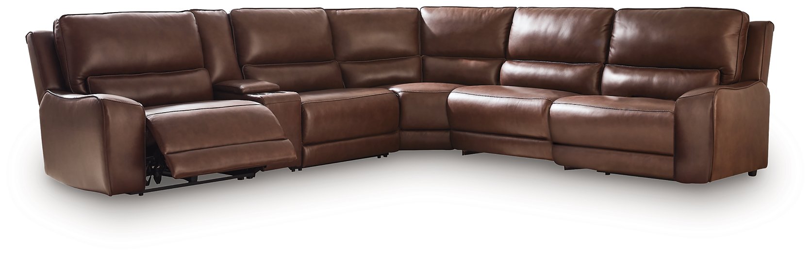 DeepWakes Reclining Sectional with Storage Console - Dream Home Furniture & Mattress (Waite Park, MN)
