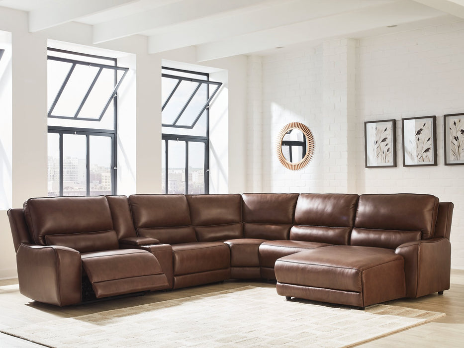 DeepWakes Power Reclining Sectional with Chaise - Dream Home Furniture & Mattress (Waite Park, MN)