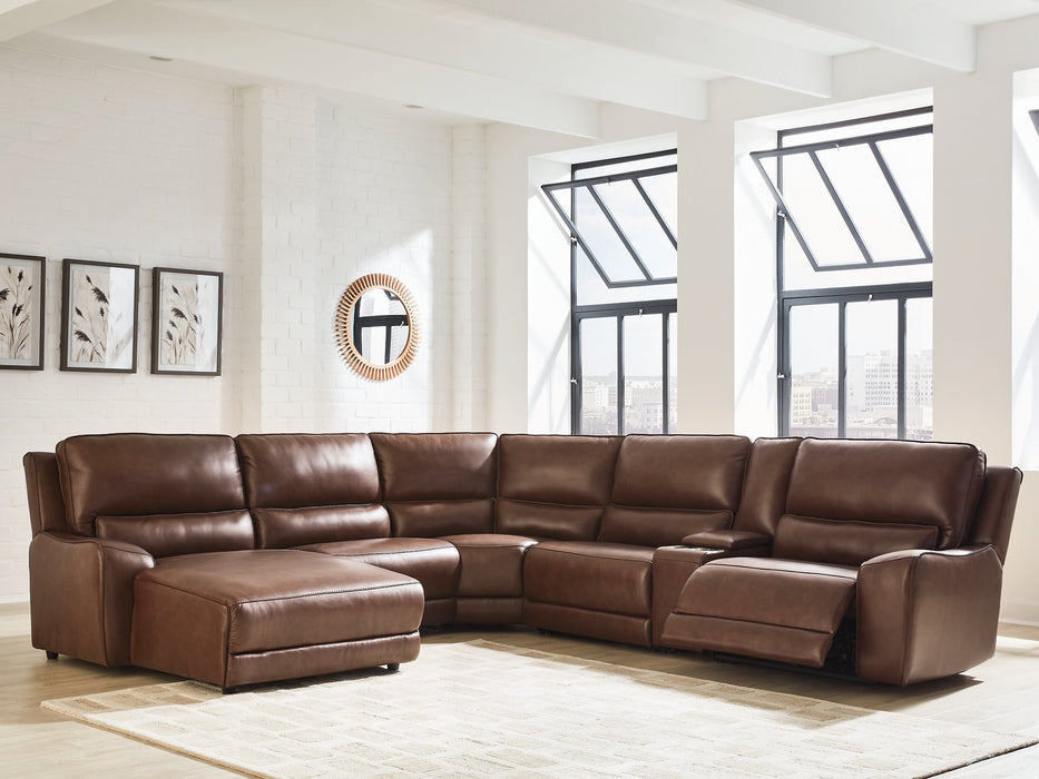 DeepWakes Power Reclining Sectional with Chaise - Dream Home Furniture & Mattress (Waite Park, MN)