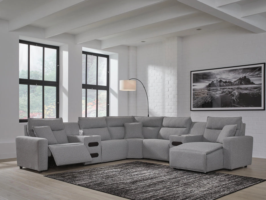 Modmax Power Reclining Sectional with Chaise - Dream Home Furniture & Mattress (Waite Park, MN)