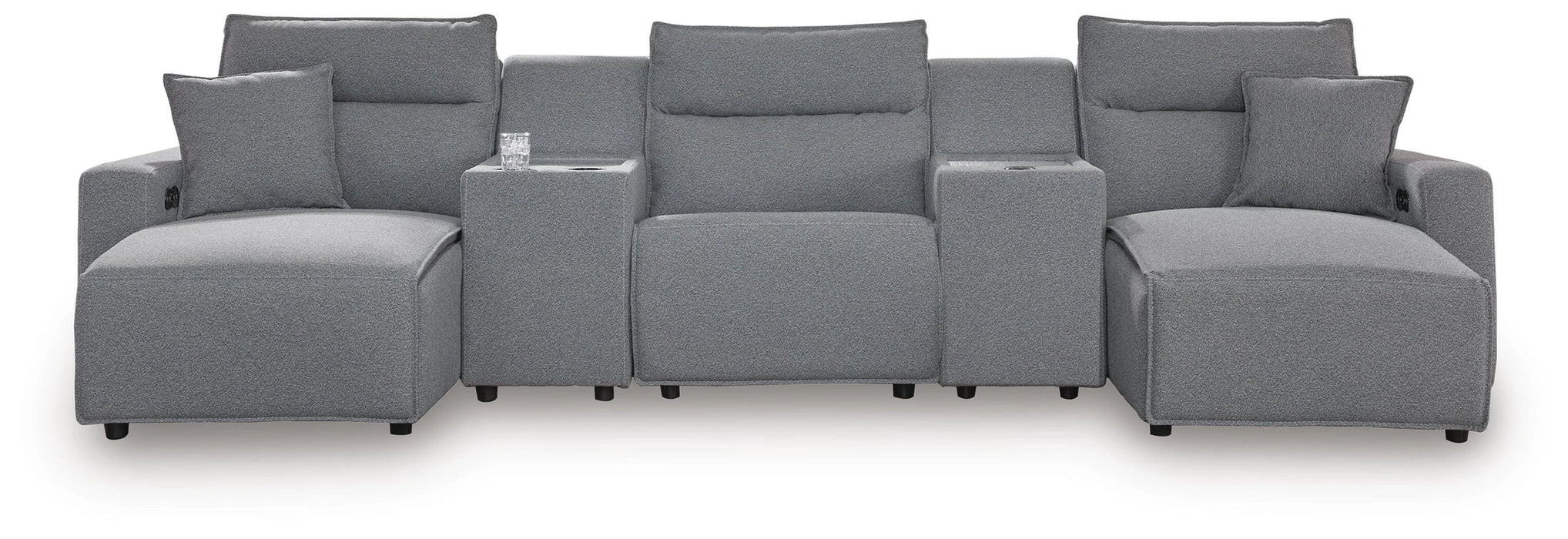 Modmax II Power Reclining Sectional with Chaise and Consoles - Dream Home Furniture & Mattress (Waite Park, MN)