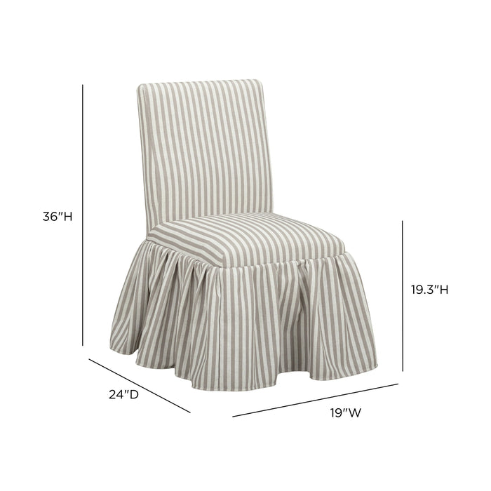 Gertrude Striped Performance Linen Skirted Dining Chair