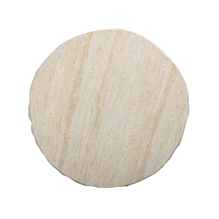 Roxanne Faux Travertine Indoor/Outdoor Concrete Side Table