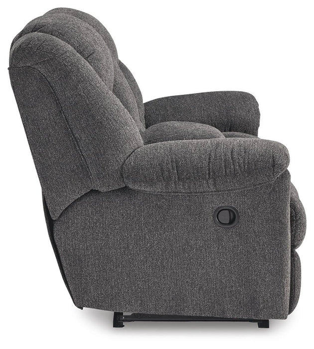Foreside Reclining Loveseat with Console - Dream Home Furniture & Mattress (Waite Park, MN)