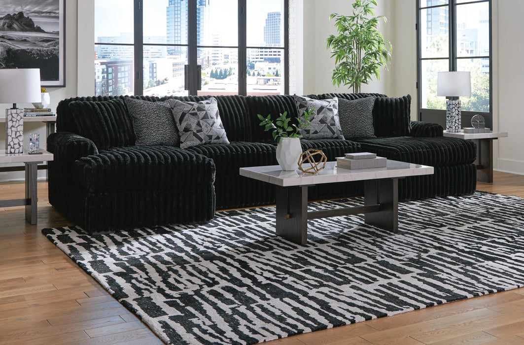 Midnight-Madness Sectional with Chaise - Dream Home Furniture & Mattress (Waite Park, MN)