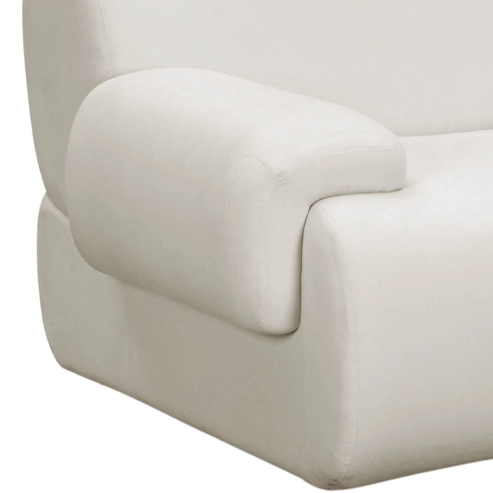 Zenith 116.5" Contract-Grade Upcycled Fabric Cream Modular Sofa