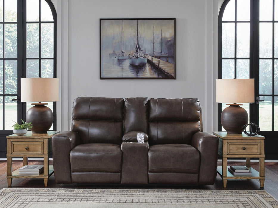 Crossplex Power Reclining Loveseat with Console - Dream Home Furniture & Mattress (Waite Park, MN)
