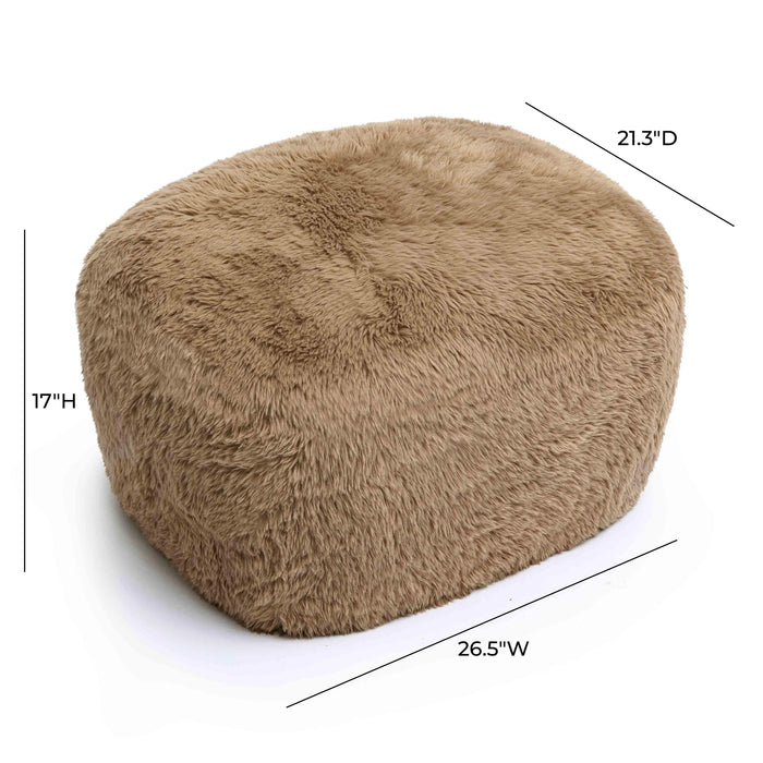 Britt Contract-Grade Vegan Shearling Ottoman