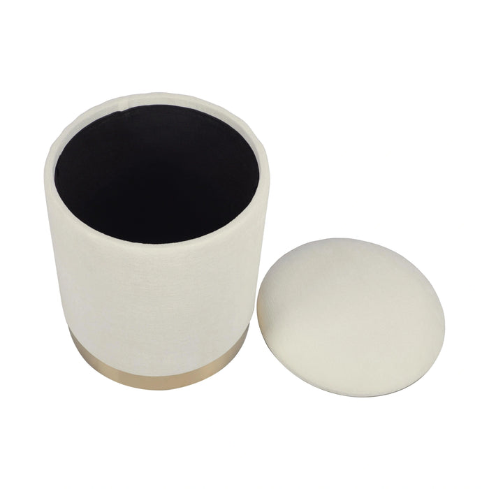Zoe Cream Storage Ottoman